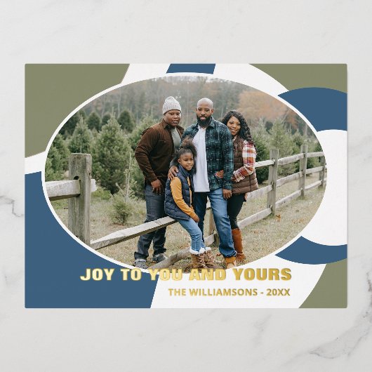 Moderne Geometrische Abstracte Kunstpatroongoud Folie Feestdagen Briefkaart (Voorkant)