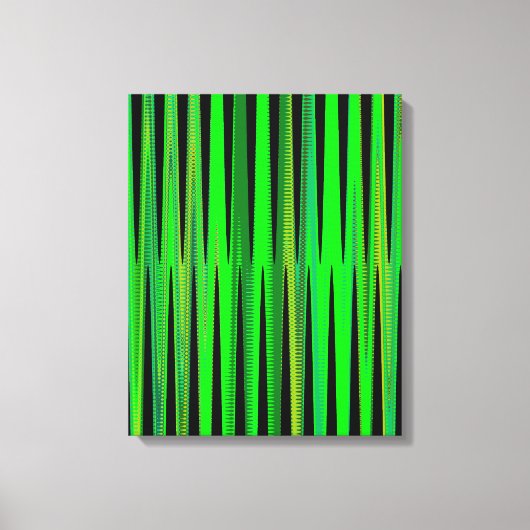 Moderne geometrische Abstracte lime groene zwarte Canvas Afdruk (Voorkant)