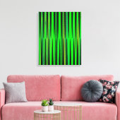 Moderne geometrische Abstracte lime groene zwarte Canvas Afdruk (Insitu (Woonkamer))