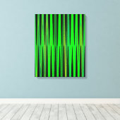 Moderne geometrische Abstracte lime groene zwarte Canvas Afdruk (Insitu (Houten vloer))