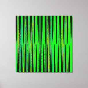 Moderne geometrische Abstracte lime groene zwarte  Canvas Afdruk