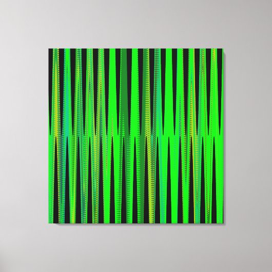 Moderne geometrische Abstracte lime groene zwarte  Canvas Afdruk (Voorkant)