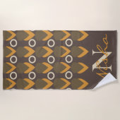 Moderne Geometrische Abstracte Monogram Strandlaken (Voorkant)