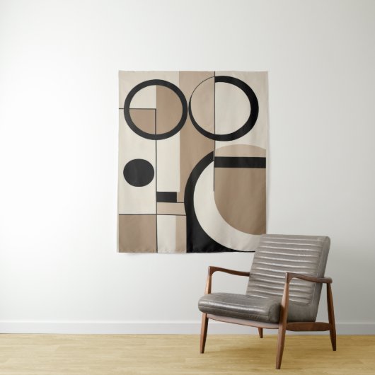 Moderne geometrische Abstracte overlappende kunst Wandkleed (In situ)