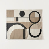 Moderne geometrische Abstracte overlappende kunst Wandkleed (Voorkant (horizontaal))