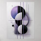 Moderne geometrische Abstracte Paarse elegante min Poster (Voorkant)