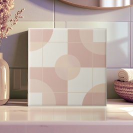 Moderne Geometrische Abstracte Pat#10 Roze Goud ID Tegeltje