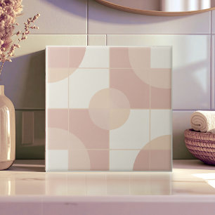 Moderne Geometrische Abstracte Pat#10 Roze Goud ID Tegeltje