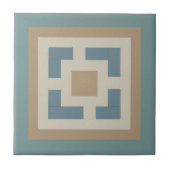 Moderne Geometrische Abstracte Pat#11 Turkoois ID1 Tegeltje (Voorkant)