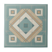 Moderne Geometrische Abstracte Pat#15 Turquoise ID Tegeltje (Voorkant)