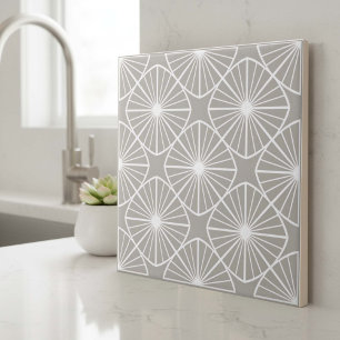 Moderne Geometrische Abstracte Pat#24 Taupe ID1192 Tegeltje
