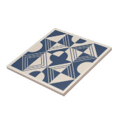 Moderne Geometrische Abstracte Pat#5 Navy ID1192 Tegeltje (Zijkant)