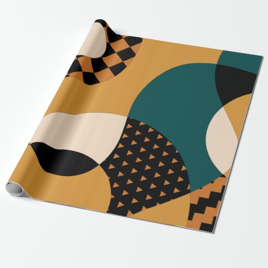 Moderne geometrische abstracte patchwerkpatronen, cadeaupapier (Uitgerold)