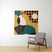 Moderne geometrische abstracte patchwerkpatronen, wandkleed (In Situ (horizontaal))