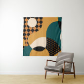 Moderne geometrische abstracte patchwerkpatronen, wandkleed (In situ)