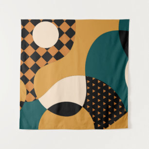 Moderne geometrische abstracte patchwerkpatronen, wandkleed