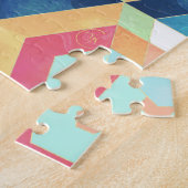 Moderne geometrische abstracte patronen legpuzzel (Zijkant)