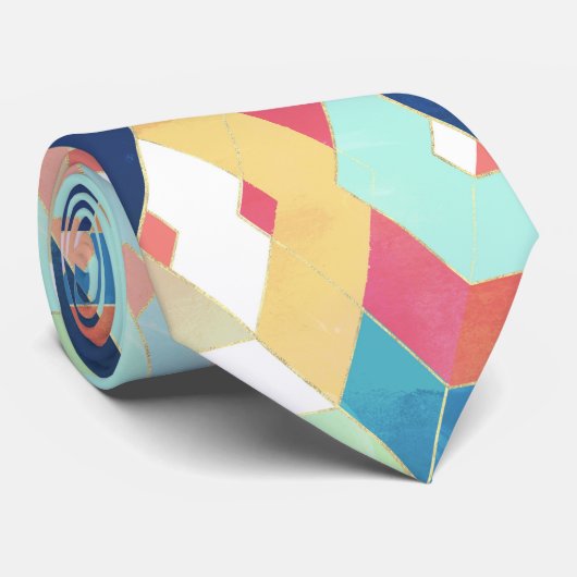 Moderne geometrische abstracte patronen stropdas (Opgerold)