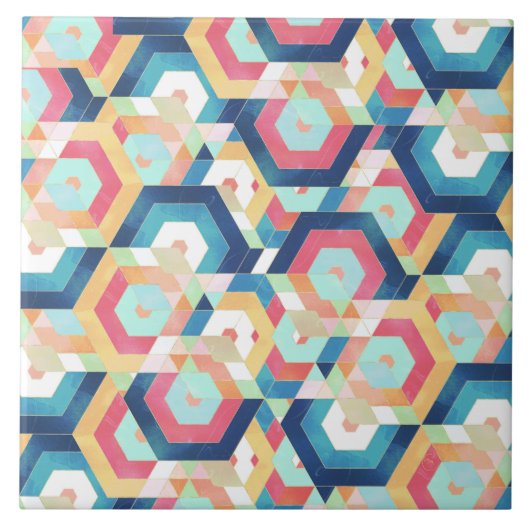 Moderne geometrische abstracte patronen tegeltje (Voorkant)