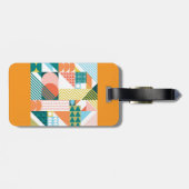 Moderne Geometrische Abstracte Patroon Vet Retro Bagagelabel (Achterkant horizontaal)