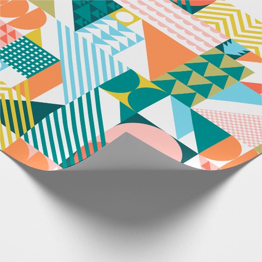 Moderne Geometrische Abstracte Patroon Vet Retro Cadeaupapier
