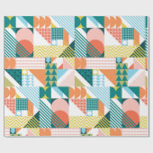 Moderne Geometrische Abstracte Patroon Vet Retro Cadeaupapier (Vlak)