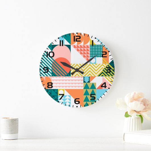 Moderne Geometrische Abstracte Patroon Vet Retro Grote Klok