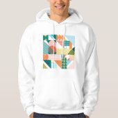 Moderne Geometrische Abstracte Patroon Vet Retro Hoodie (Voorkant)