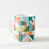 Moderne Geometrische Abstracte Patroon Vet Retro Koffiemok (Voorkant links)