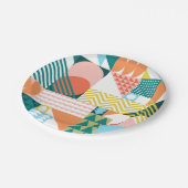 Moderne Geometrische Abstracte Patroon Vet Retro Papieren Bordje (Gekanteld)