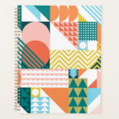 Moderne Geometrische Abstracte Patroon Vet Retro Planner (Voorkant)