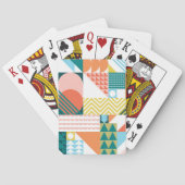 Moderne Geometrische Abstracte Patroon Vet Retro Pokerkaarten (Achterkant)