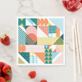 Moderne Geometrische Abstracte Patroon Vet Retro Servet (Insitu)