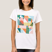 Moderne Geometrische Abstracte Patroon Vet Retro T-shirt (Voorkant)