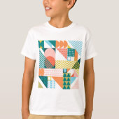 Moderne Geometrische Abstracte Patroon Vet Retro T-shirt (Voorkant)