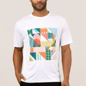 Moderne Geometrische Abstracte Patroon Vet Retro T-shirt (Voorkant)