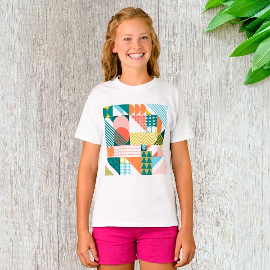 Moderne Geometrische Abstracte Patroon Vet Retro T-shirt