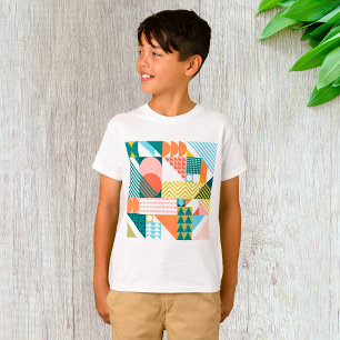 Moderne Geometrische Abstracte Patroon Vet Retro T-shirt