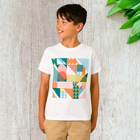 Moderne Geometrische Abstracte Patroon Vet Retro T-shirt