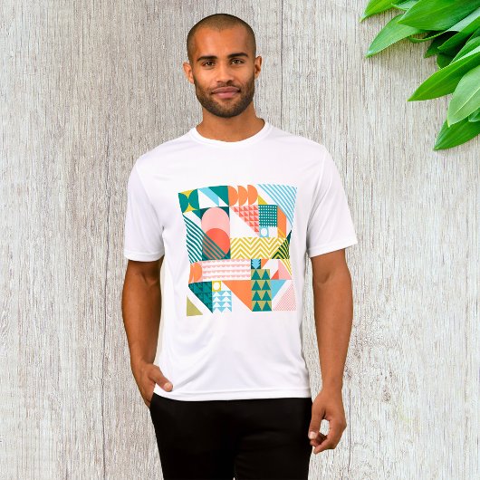 Moderne Geometrische Abstracte Patroon Vet Retro T-shirt