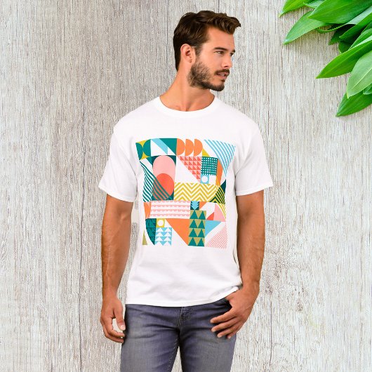 Moderne Geometrische Abstracte Patroon Vet Retro T-shirt