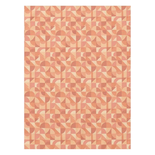 Moderne Geometrische Abstracte Perzik & Terracotta Tafelkleed (Voorkant)