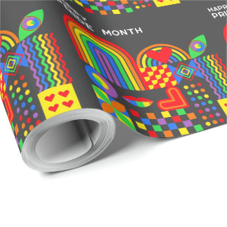 Moderne Geometrische Abstracte Pride Maand Regenbo Cadeaupapier