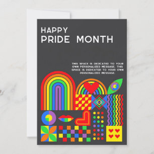 Moderne Geometrische Abstracte Pride Maand Regenbo Feestdagenkaart