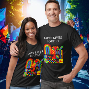 Moderne Geometrische Abstracte Pride Maand Regenbo T-shirt
