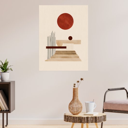 Moderne geometrische Abstracte print (Woonkamer 3)