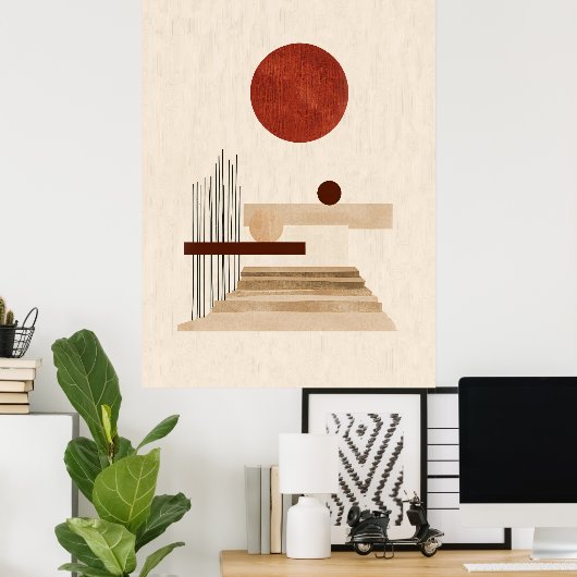 Moderne geometrische Abstracte print (Thuiskantoor)