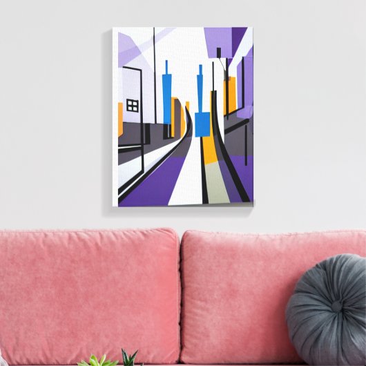 Moderne geometrische Abstracte straatgebouwen Canvas Afdruk (Insitu (Woonkamer))