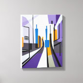 Moderne geometrische Abstracte straatgebouwen Canvas Afdruk (Voorkant)