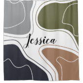 Moderne Geometrische Abstracte vormen Patroonnaam Douchegordijn (Voorkant)